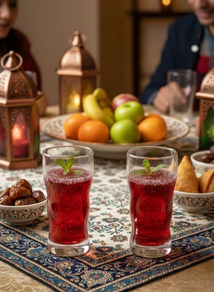 بريميم طقم أكواب عصير زجاجية شفافة طويلة مكوّن من قطعتين للمشروبات الباردة والكوكتيلات - Image 2